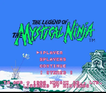 Legend of the Mystical Ninja, The (USA) screen shot title